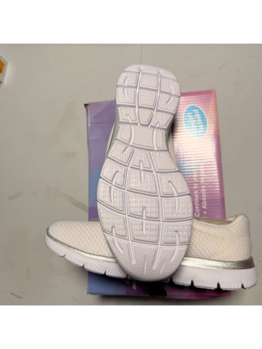 Skechers Women's Summits Sneaker White/Silver Size 7.5 NEW - Picture 4 of 6